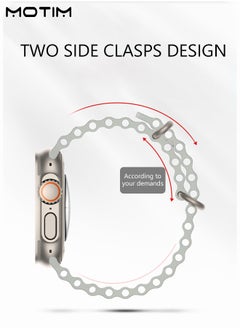 Motim 2 Pcs Silicone Apple Watch Loop Band Ocean Band 41mm/40mm/38mm, Soft Adjustable Band Replacement Strap, Sport Strap for Apple Watch Ultra/ SE/Series 10/9/8/7/6/5/4/3/2/1  - Image 2