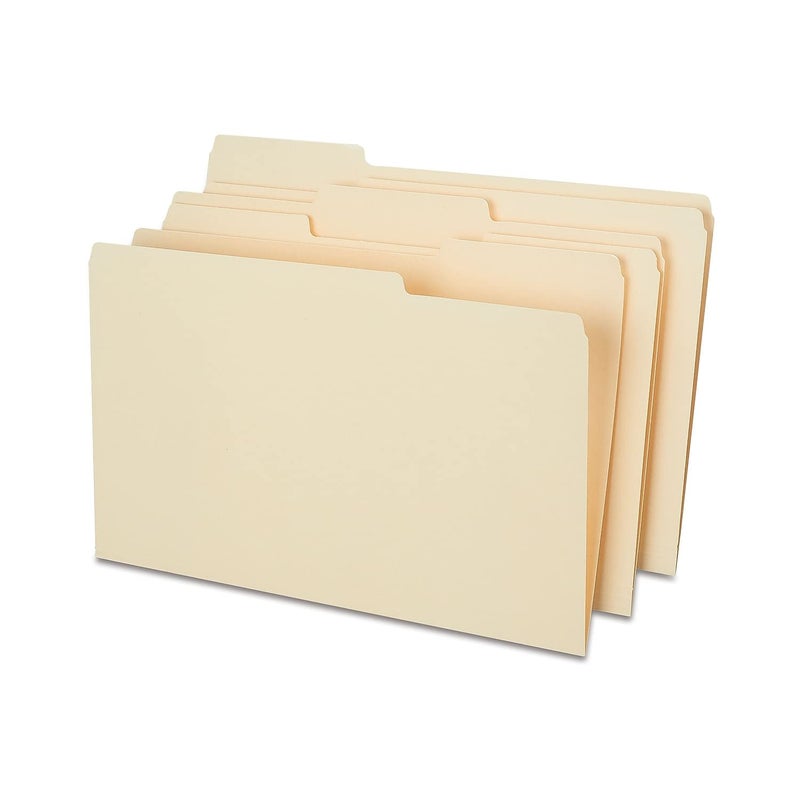 Staples File Folders 13Cut Tab Assorted Position Legal Size Perfect for Home Office Classroom 50Pack Manila