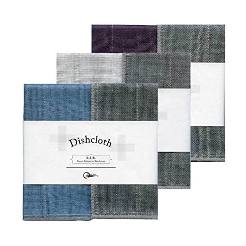 Nawrap Binchotan Charcoal Dishcloths Naturally AntiOdor Set of 3 Aqua White  Purple