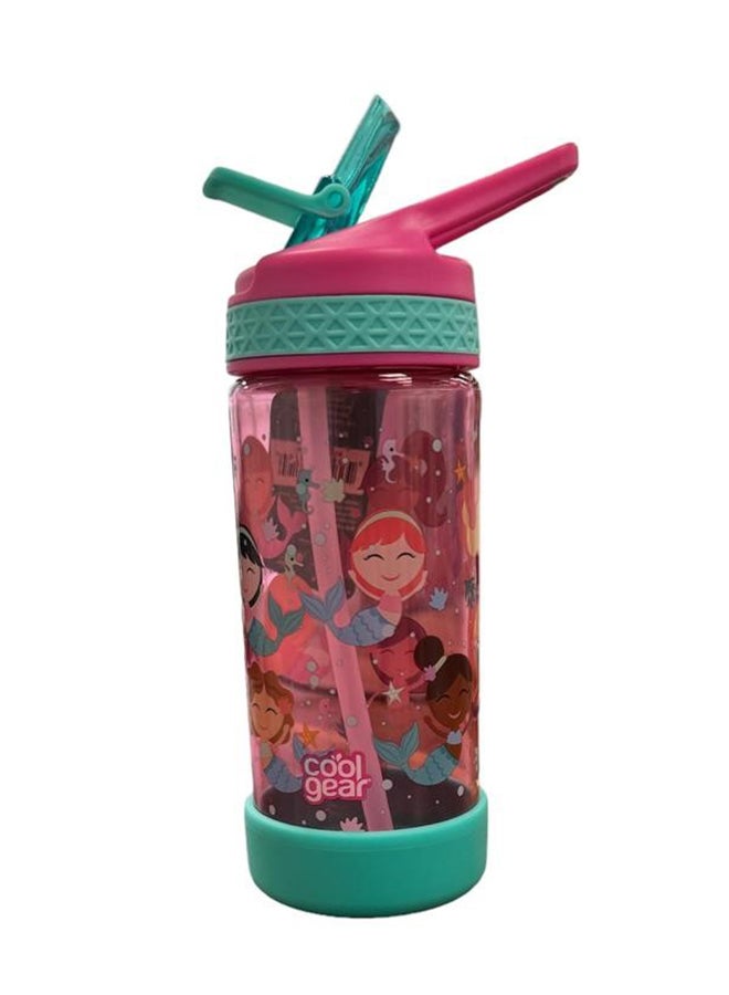 Cool Gear Water Bottle System W Stick 16Oz Pink-Mermaidsleak Proof , Cool Gear , Cool Gear  For Gym, Cool Gear  For Travel, Trendy Hydration Bottle, Reusable Bottle, Cool Gear  For Kids, Cool Gear Saudi - Image 1