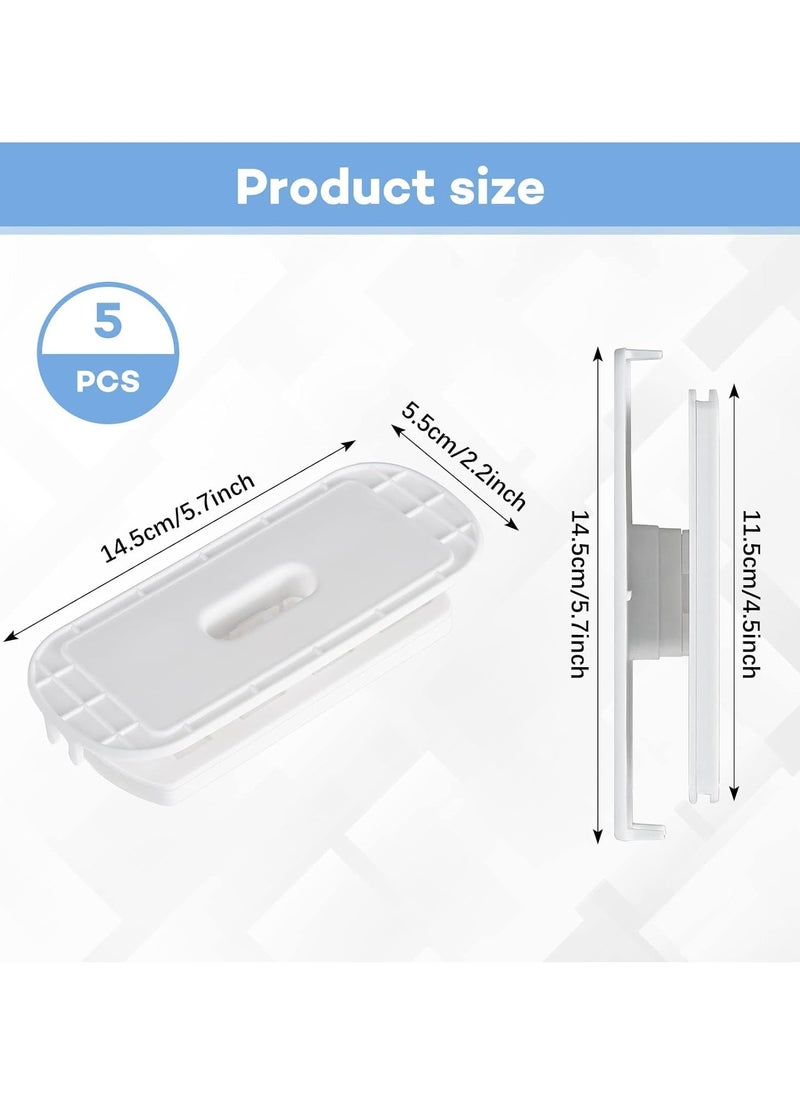 KASTWAVE - Self Adhesive Power Strip Holder Power Socket Mounts with Wire Wrap Function, Plastic Power Bar Holder Power Strip Fixer for Router Computer Kitchen Home Office Cable Management 5 Pack - Image 1