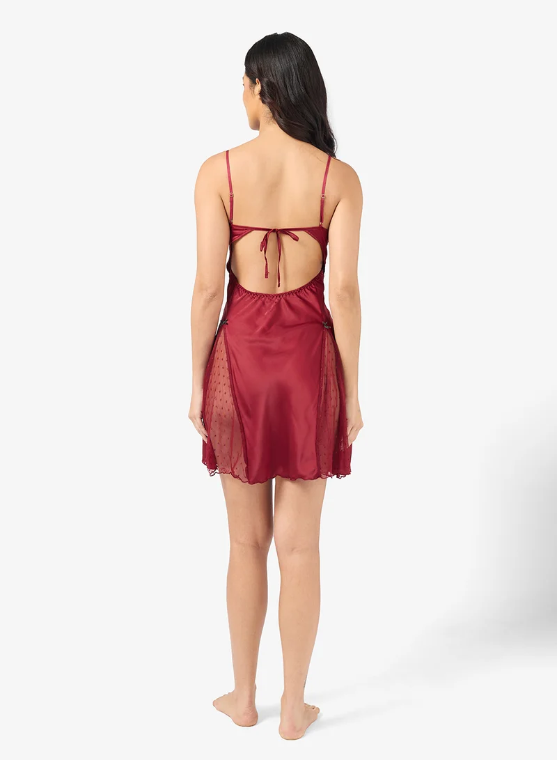 ELLA Strappy Nightdress With Sheer Hem