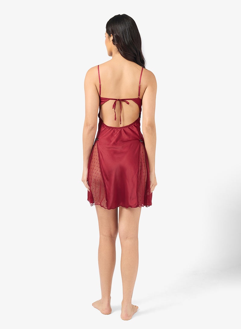 ايلا قميص نوم بحمالات مع حافة شفافة - Image 2