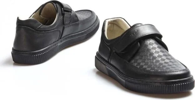 فاست ستيب Unisex Genuine Leather Taped Velcro Orthopedic Casual Children's School Shoes 770FA917BSK