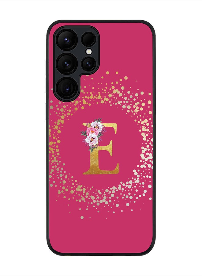 Stylizedd For Samsung Galaxy S25 Ultra 5G Case,Slim fit Camera Protection, Shockproof Thin Phone cover  - Custom Monogram Floral - E ( Deep Pink ) - Image 1