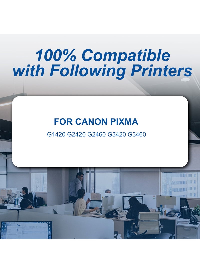بريتمور زجاجات إعادة ملء الحبر GI-41 4 ألوان متعددة حزمة GI41 متوافقة مع طابعة Canon PIXMA G1420 / G2420 / G2460 / G3420 / G3460 (أسود سيان ماجنتا أصفر) - Image 2
