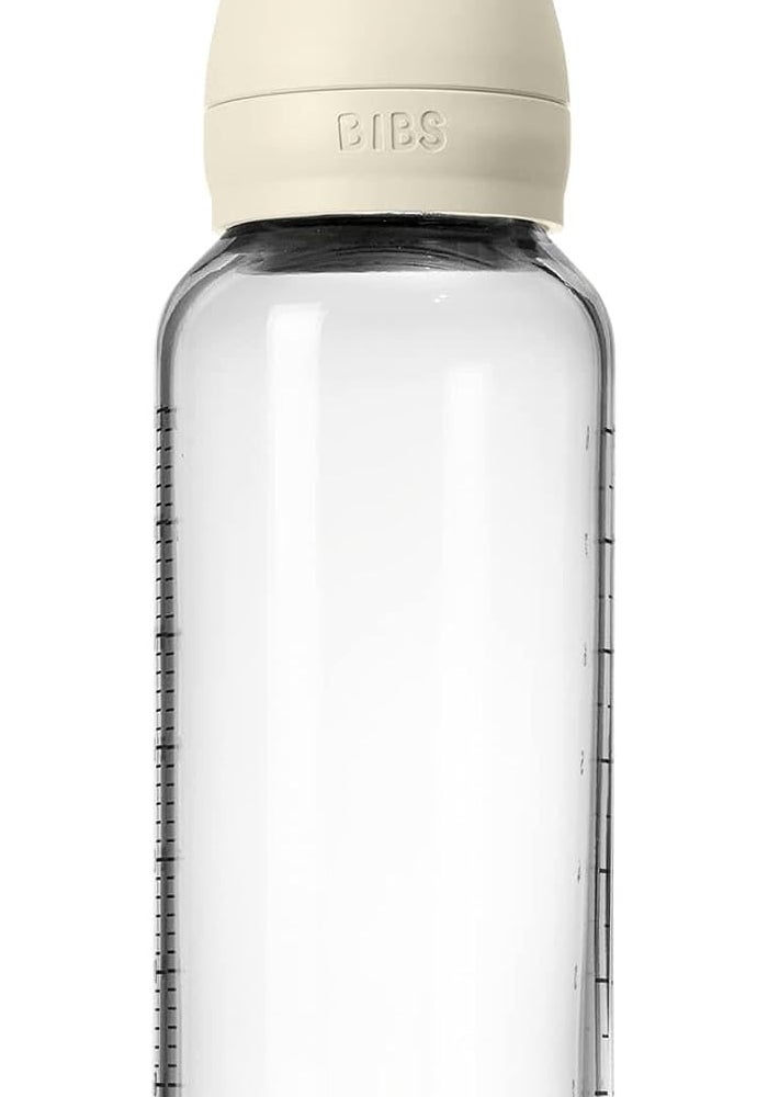 BIBS Glass Baby Bottle with Latex Nipple - 240ml - Ivory - Image 4