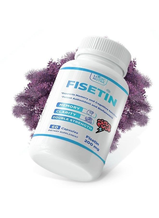 Logic Nutra Fisetin Double Strength - 200 mg - 60 Capsules (Natural Bioflavonoid Polyphenols Supplement Similar to Apigenin, Luteolin, and Quercetin) Anti-Aging Support Senolytic  - Image 2