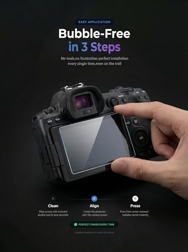 iDaPro Screen Protector for Canon EOS R6 Mark III/Mark II/EOS R6 [3 Pack],Tempered Glass with 0.3mm ultra thin for EOS R6III/II,9H Hardness,Anti-Scrach Anti-Bubble,Easy Installation - Image 5
