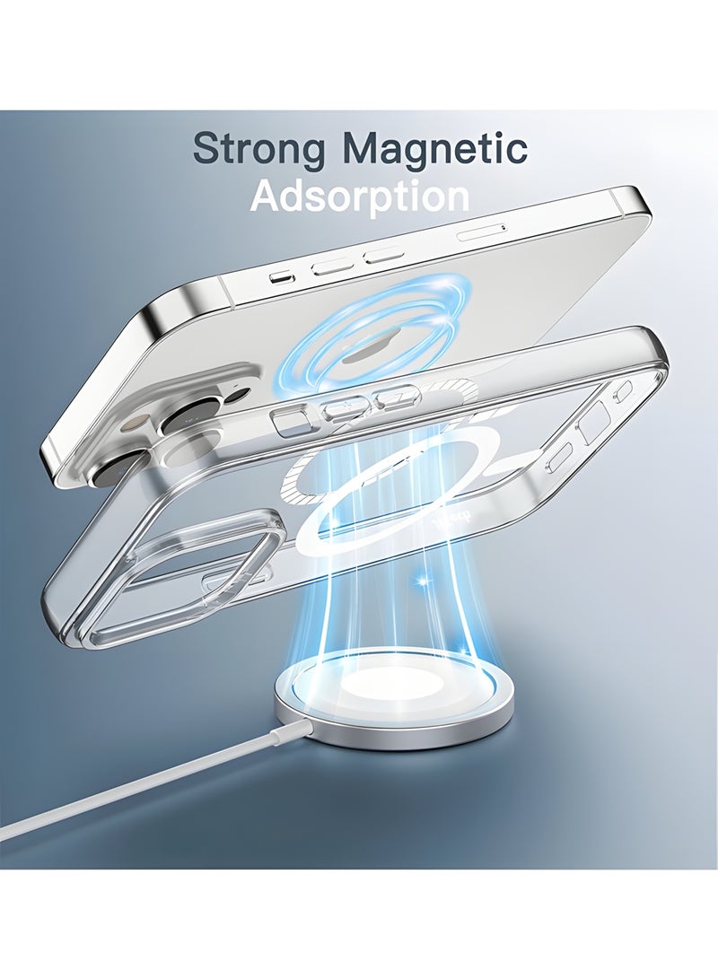 Magsafe Case for iPhone 15 Pro Max Magsafe Clear Cover Magnetic Wireless Charging Support, Shockproof Protection, Scratch-Resistant for iPhone 15 Pro Max - Clear - Image 5
