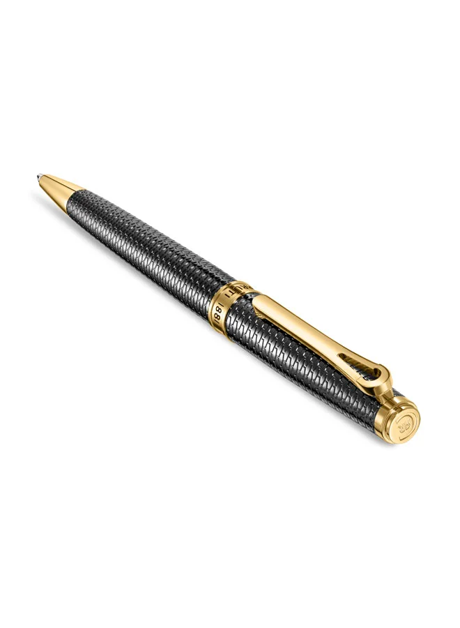 شيروتي 1881 Giovanni Gold Plated Trims Twist Ballpoint Pen for Men, Blue Ink