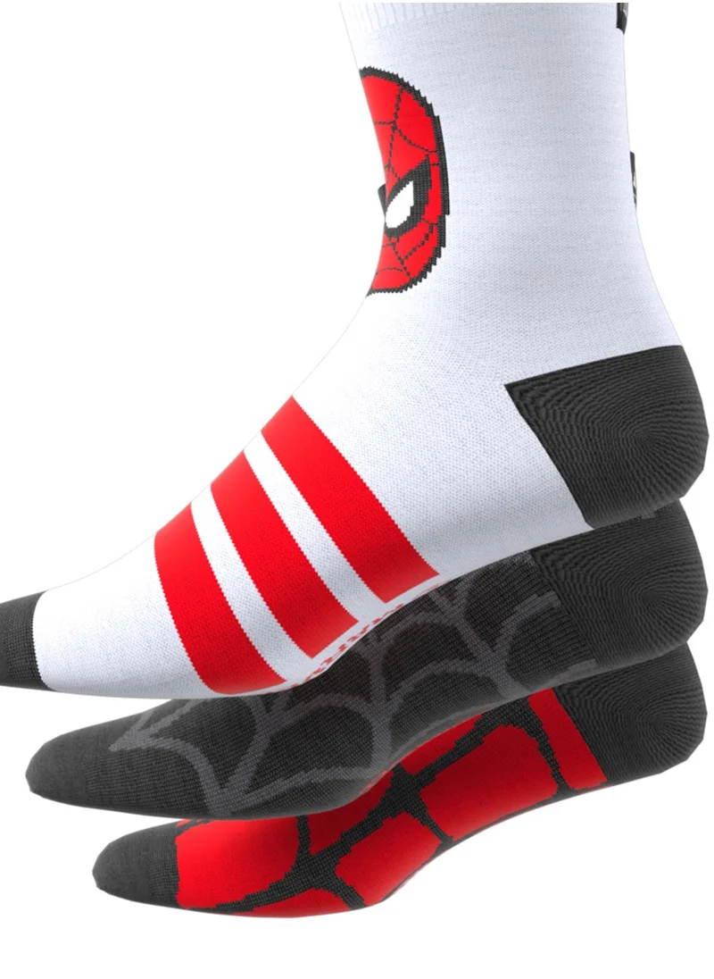 اديداس Kids 3 Pack Spider Man Graphic Socks