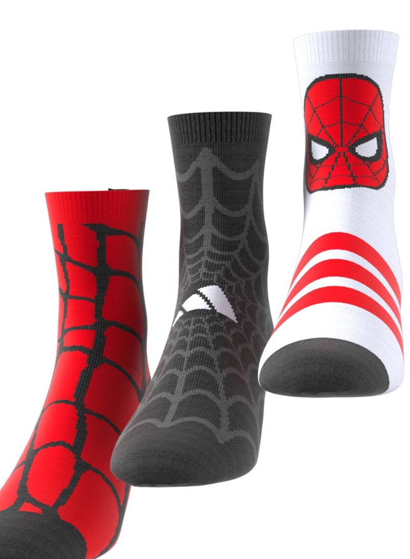 Adidas Kids 3 Pack Spider Man Graphic Socks  - Image 3