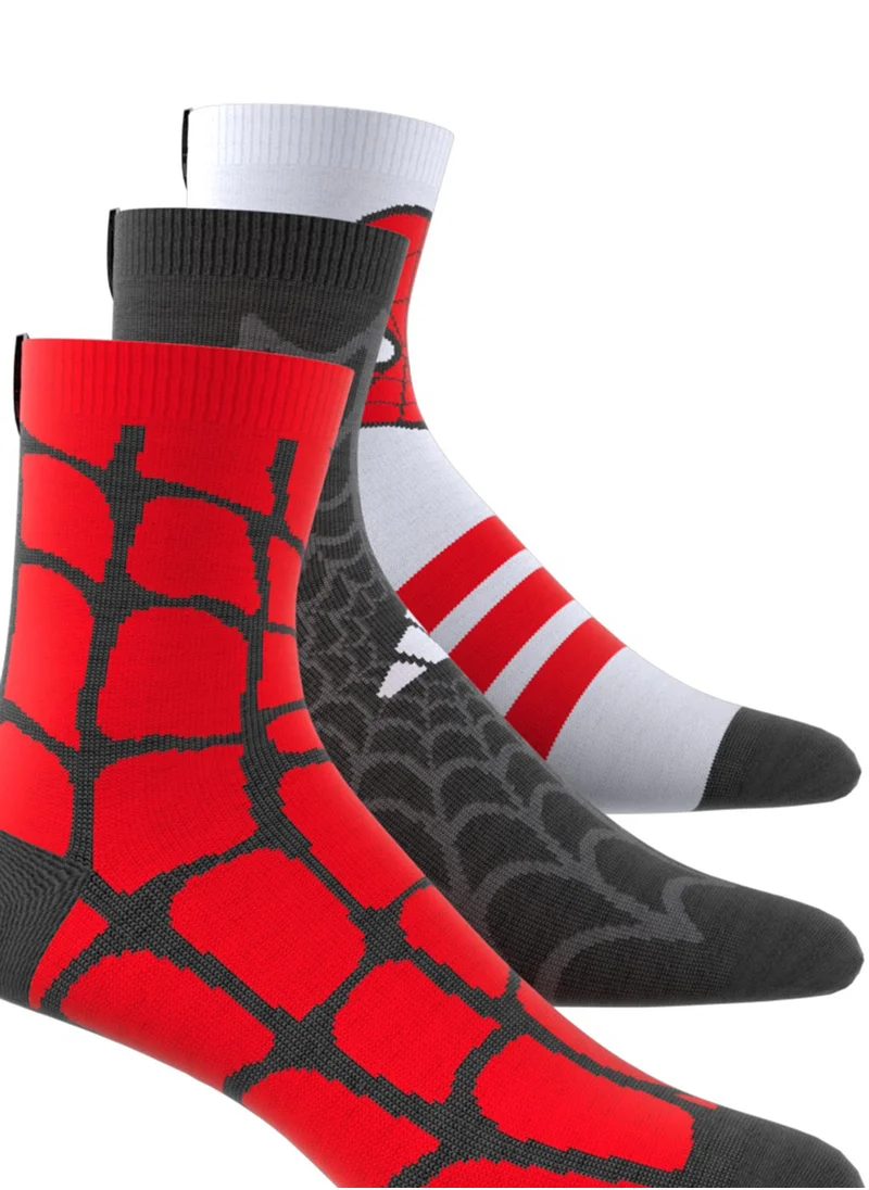 اديداس Kids 3 Pack Spider Man Graphic Socks