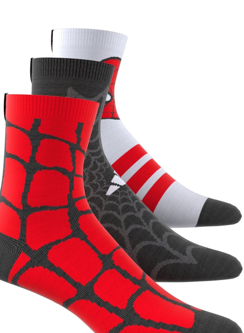 Adidas Kids 3 Pack Spider Man Graphic Socks  - Image 2