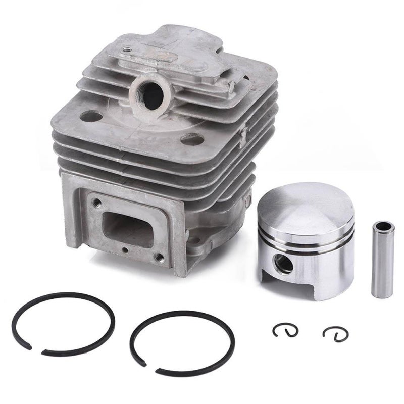 Piston Set: Silver Metal Parts - Durable Easy Install Cylinder Set With Repair Kits for Mitsubishi TL52 BG520 Brush Cutter - Image 1