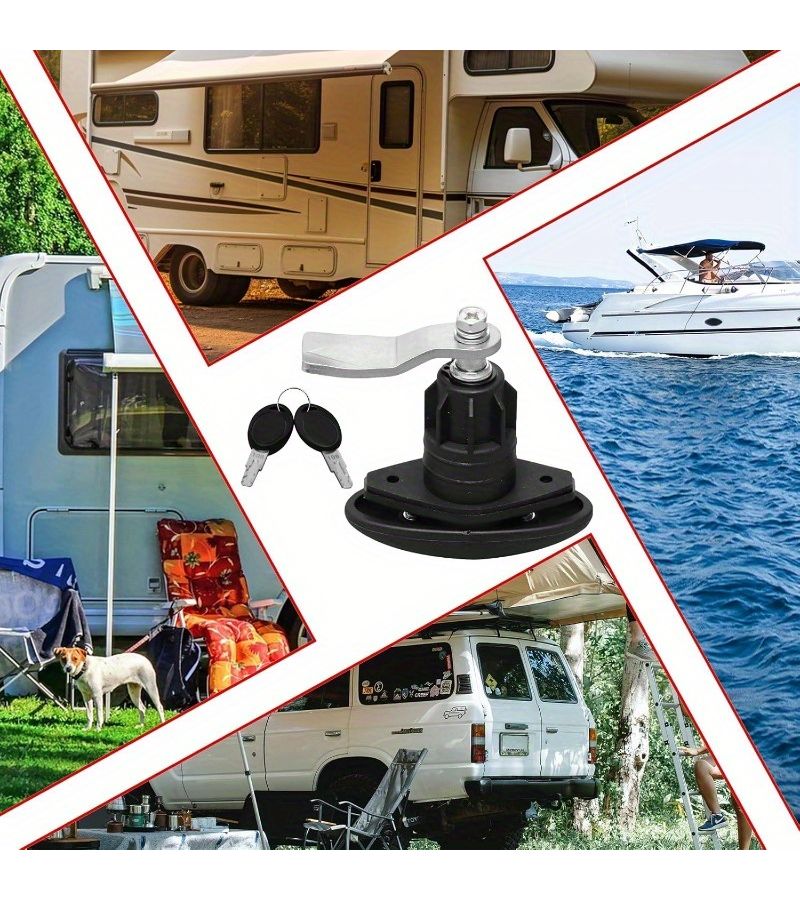 Color Keyed Alike RV Camper Shell T Handle Lock Black Zinc Alloy - Image 5