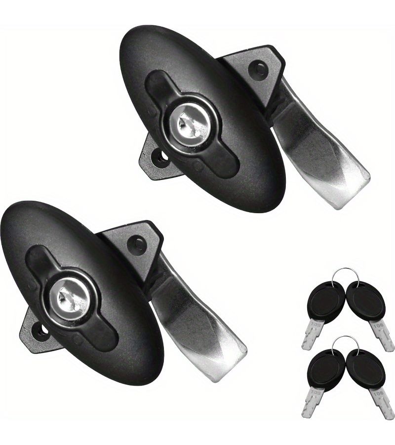 Color Keyed Alike RV Camper Shell T Handle Lock Black Zinc Alloy - Image 1