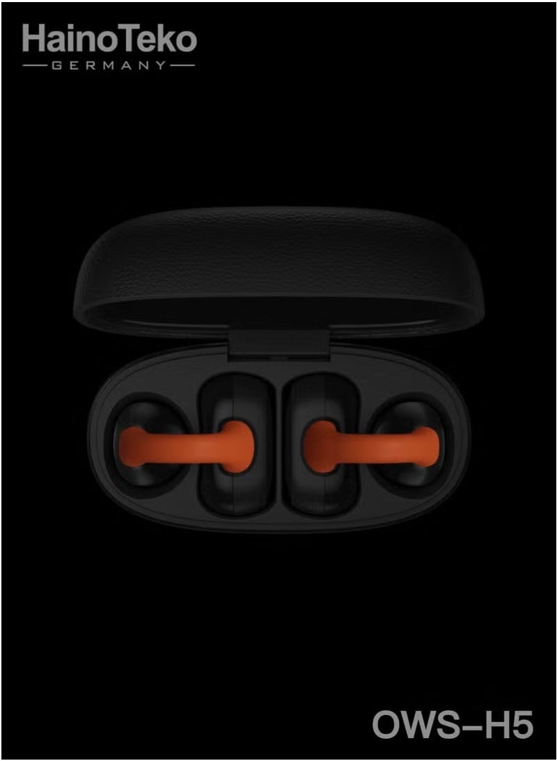 Haino Teko OWS-H5 True Wireless Bluetooth Earphones with LED Light, 20-Hour Battery Life, Touch Control, Noise Isolation, Fast Pairing – Stylish Black Earbuds Compatible with Android Smartphones, Tablets & All Bluetooth Devices – Ideal for Music, Calls & Daily Use  - Image 4