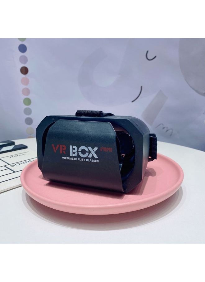 Generic MiniVR Glasses 3D Glasses Glasses Mobile Phone Virtual Reality Theater Eye Mask Silicone Host Adult Gift-Color:Black  - Image 4