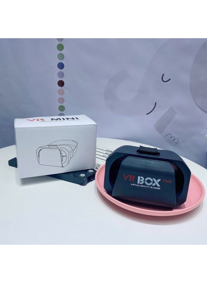 Generic MiniVR Glasses 3D Glasses Glasses Mobile Phone Virtual Reality Theater Eye Mask Silicone Host Adult Gift-Color:Black  - Image 1