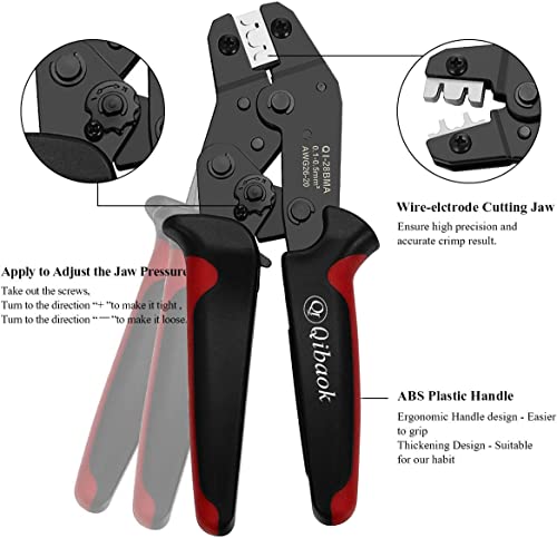 Qibaok Crimping Tool Kit Ratcheting Crimper with 1550PCS 2.54mm Dupont Connectors and 760pcs 2.54mm JST-XH Connectors for AWG 26-20(0.1-0.5mm²) - Image 2