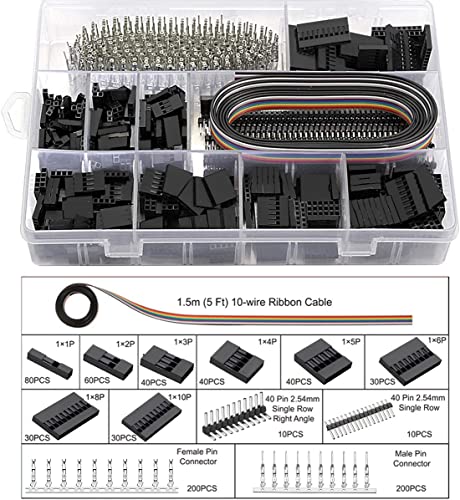 Qibaok Crimping Tool Kit Ratcheting Crimper with 1550PCS 2.54mm Dupont Connectors and 760pcs 2.54mm JST-XH Connectors for AWG 26-20(0.1-0.5mm²) - Image 3