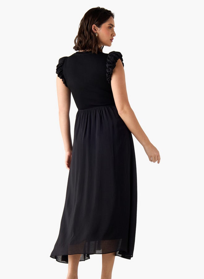 2Xtremz Ruffle Detail Sleeveless Dress with Crew Neck - Image 3