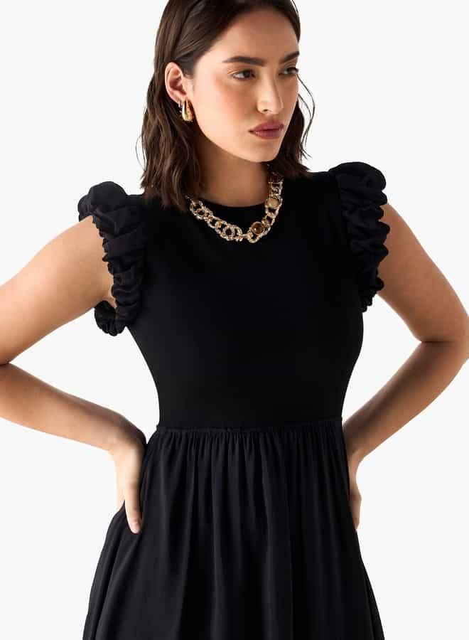 2Xtremz Ruffle Detail Sleeveless Dress with Crew Neck - Image 4