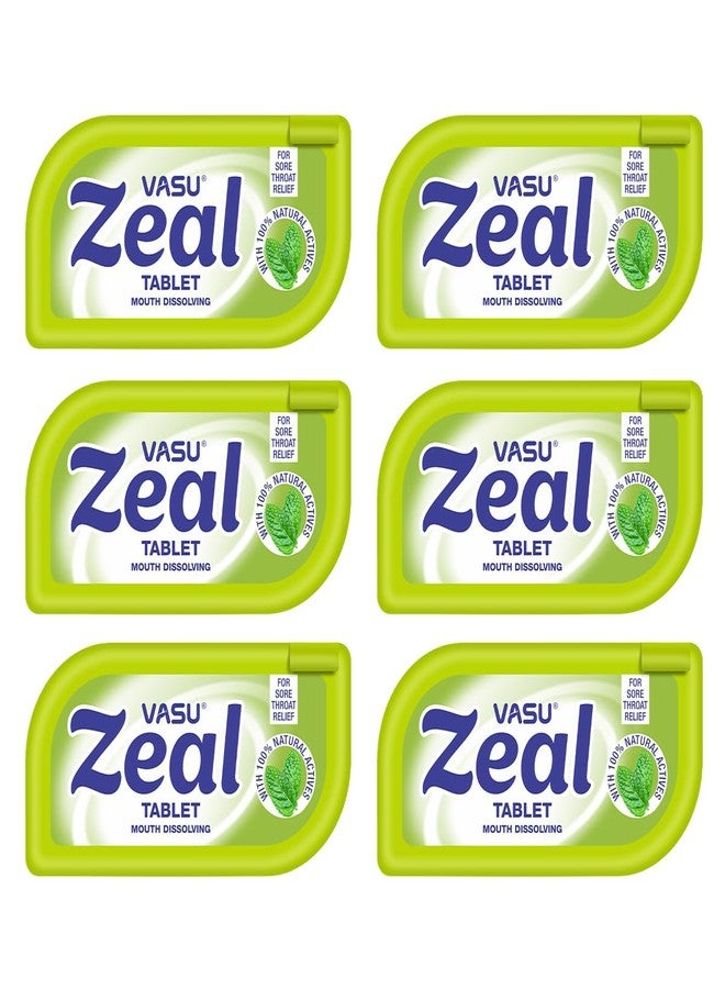 Vasu Zeal Mouth Dissolving Tablets 50N (Pack of 6) | Sore Throat Aid | Quick Relief from Cough & Throat Irritation | Helps Combat Bad Breath | All Natural Actives | No Added Sugar - Image 1