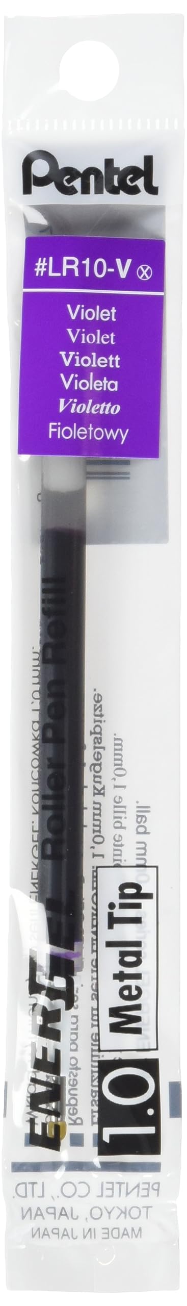 Pentel إعادة تعبئة بنتل لـ EnerGel RTX، EnerGel Deluxe، طرف معدني، نقطة عريضة، حبر بنفسجي، علبة من 12 (LR10-V-12) - Image 2