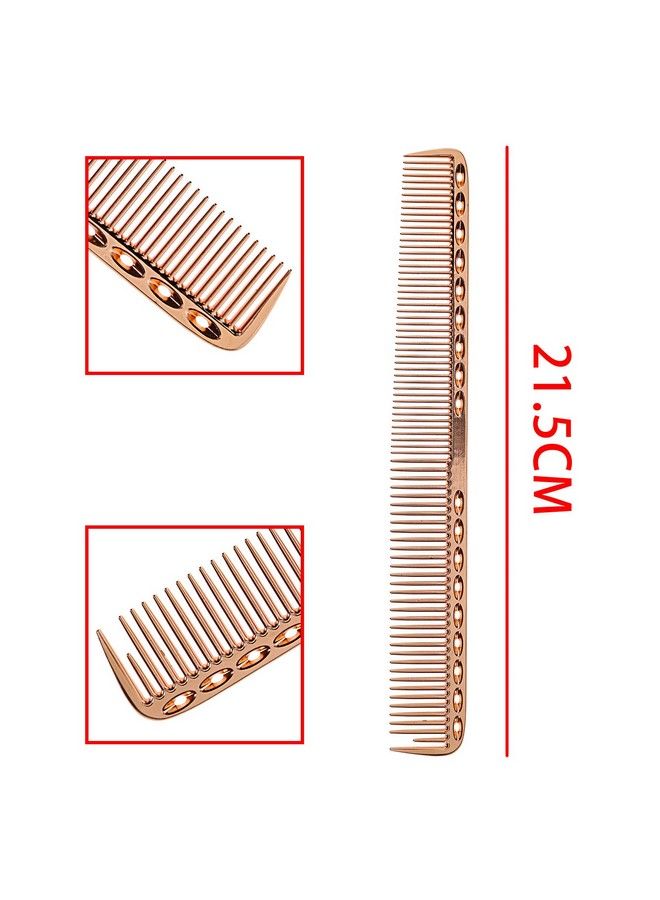 Micro Trader Aluminum Hair Comb Metal Cutting Hairdressing Barbers Combs Antistatic Ultra Thin Rose Gold - Image 5