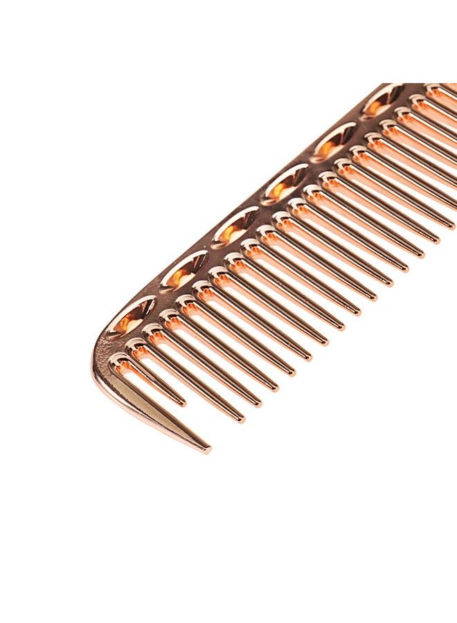 Micro Trader Aluminum Hair Comb Metal Cutting Hairdressing Barbers Combs Antistatic Ultra Thin Rose Gold - Image 3