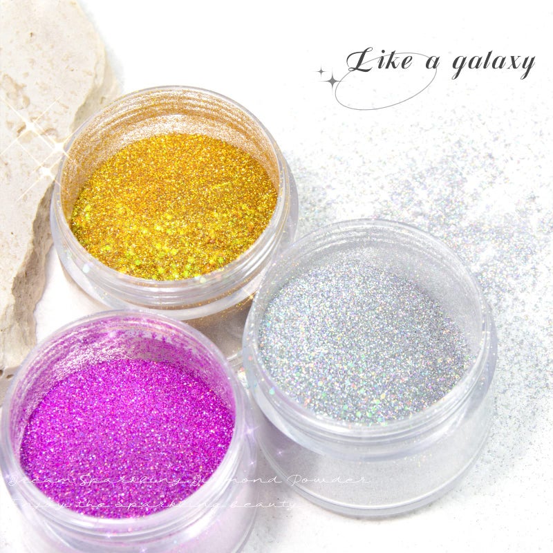 NewBang Body Glitter Spray,Sliver Gold Pink Glitter Powder,Shimmer Highlighter Loose Powder Glitter Makeup for Body Face Hair Clothes Nail Art Craft Design 3 Colors-with 1 Empty Spray Bottle - Image 3