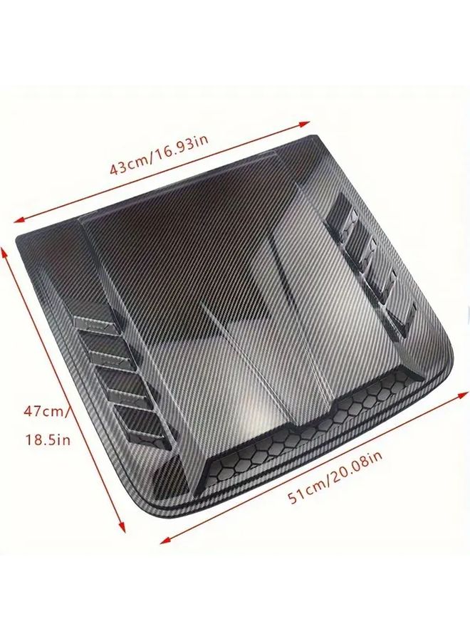 Black Polished Hood Scoop for Most Flat Top Models Front Design Durable Plastic - Image 2