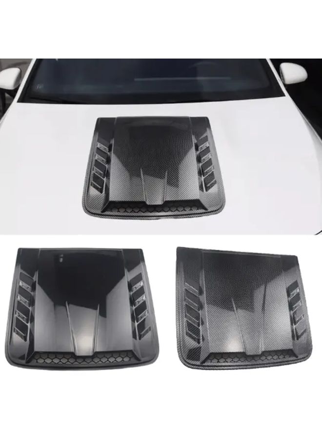 Black Polished Hood Scoop for Most Flat Top Models Front Design Durable Plastic - Image 1