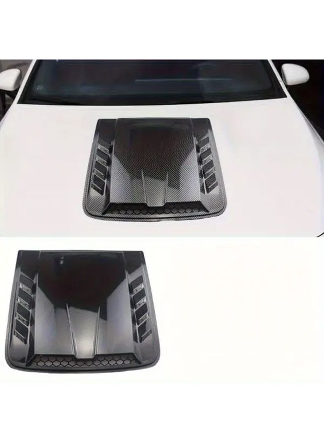 Black Polished Hood Scoop for Most Flat Top Models Front Design Durable Plastic - Image 3