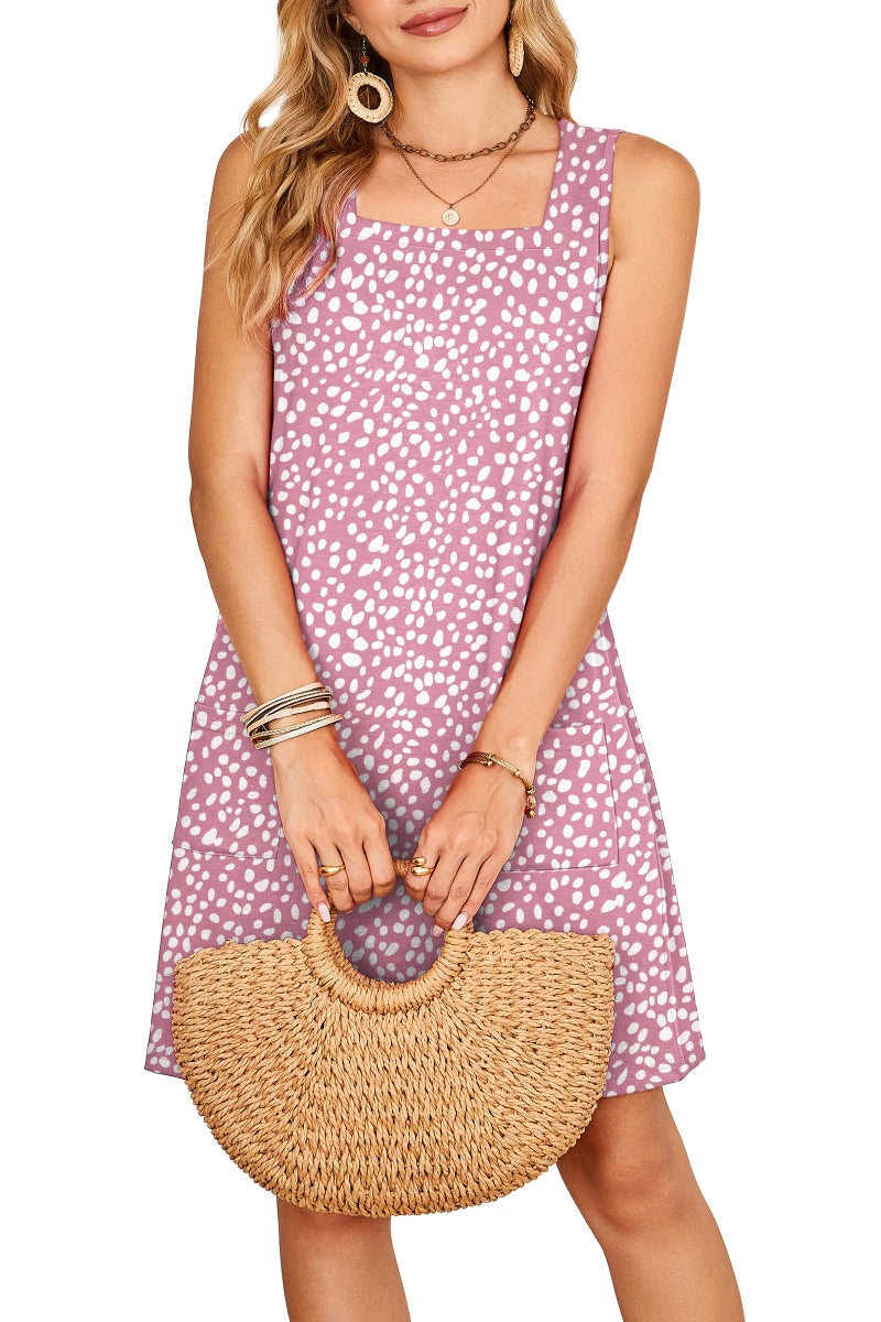 OFEEFAN Pink Leopard Dress for Women Spring Summer 2026 Sundresses Casual Boho Beach Clothes Cruise Outfits Print 03 S - Image 3