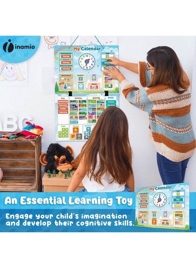 Inamio Magnetic Kids Calendar For Learning Classroom Preschool Magnet Calendar For Kids Days Of The Week Chart For Toddlers Today Monthly And Weather - Image 5