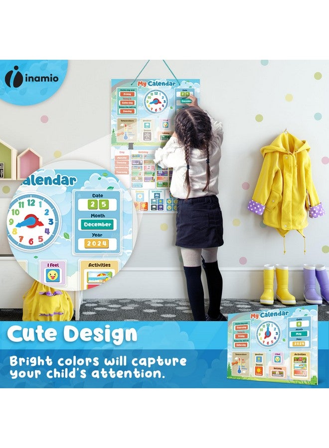 Inamio Magnetic Kids Calendar For Learning Classroom Preschool Magnet Calendar For Kids Days Of The Week Chart For Toddlers Today Monthly And Weather - Image 4