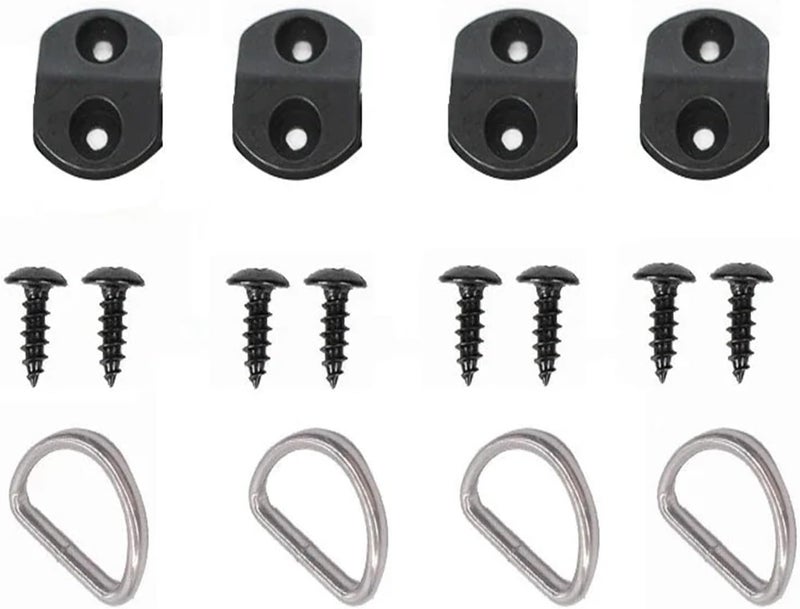 D-Ring Tie Downs Anchor 4Set Car Cargo Net Floor Hook Accessories Rear Trunk Boot Tie Down Ring Loop Hanging Flat Screen Fixing - Image 1