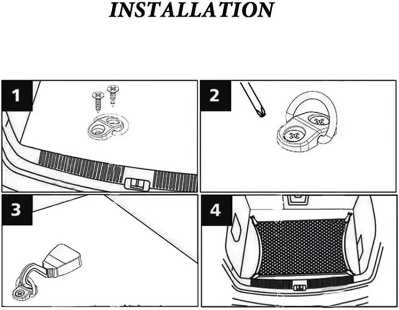 D-Ring Tie Downs Anchor 4Set Car Cargo Net Floor Hook Accessories Rear Trunk Boot Tie Down Ring Loop Hanging Flat Screen Fixing - Image 5