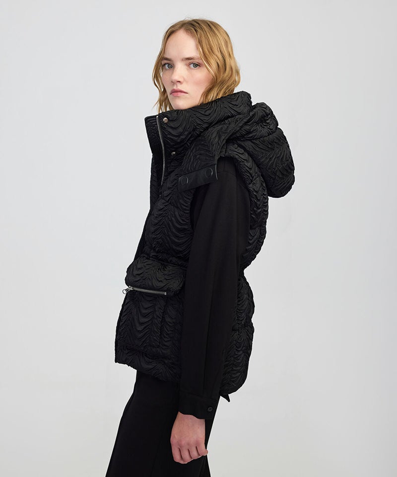 Ipekyol Textured Removable Hooded Vest - Image 3