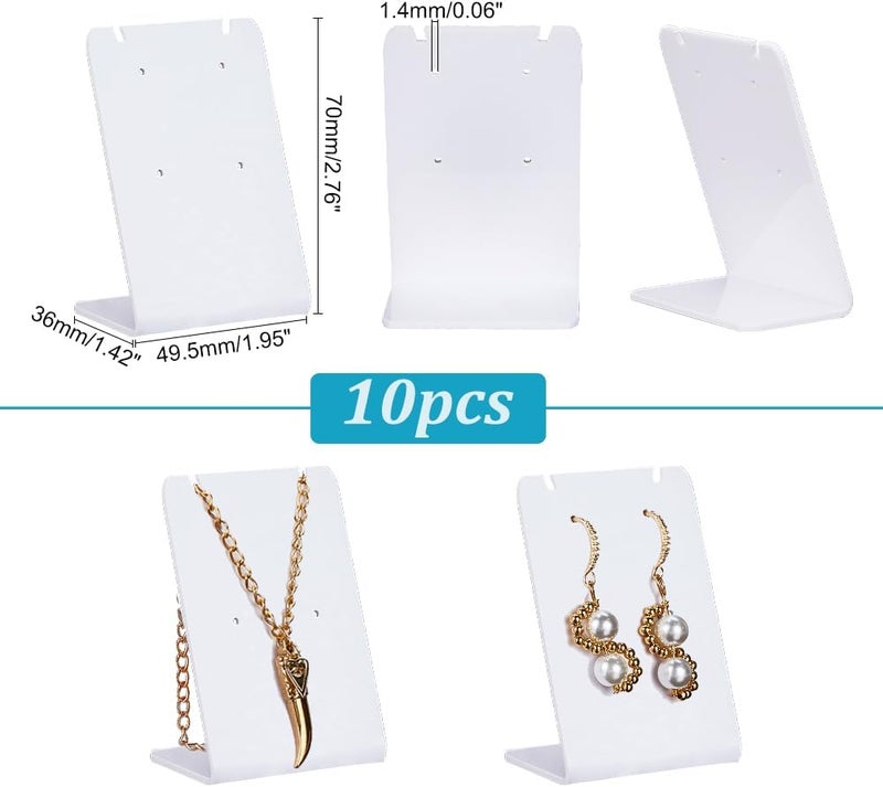 TPGP PandaHall 10 Packs Earring Display Racks - Acrylic Organizer for Earrings and Necklaces - Image 2