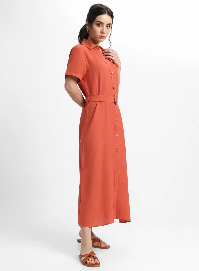 دينيس لينغو Belted Midi Dress