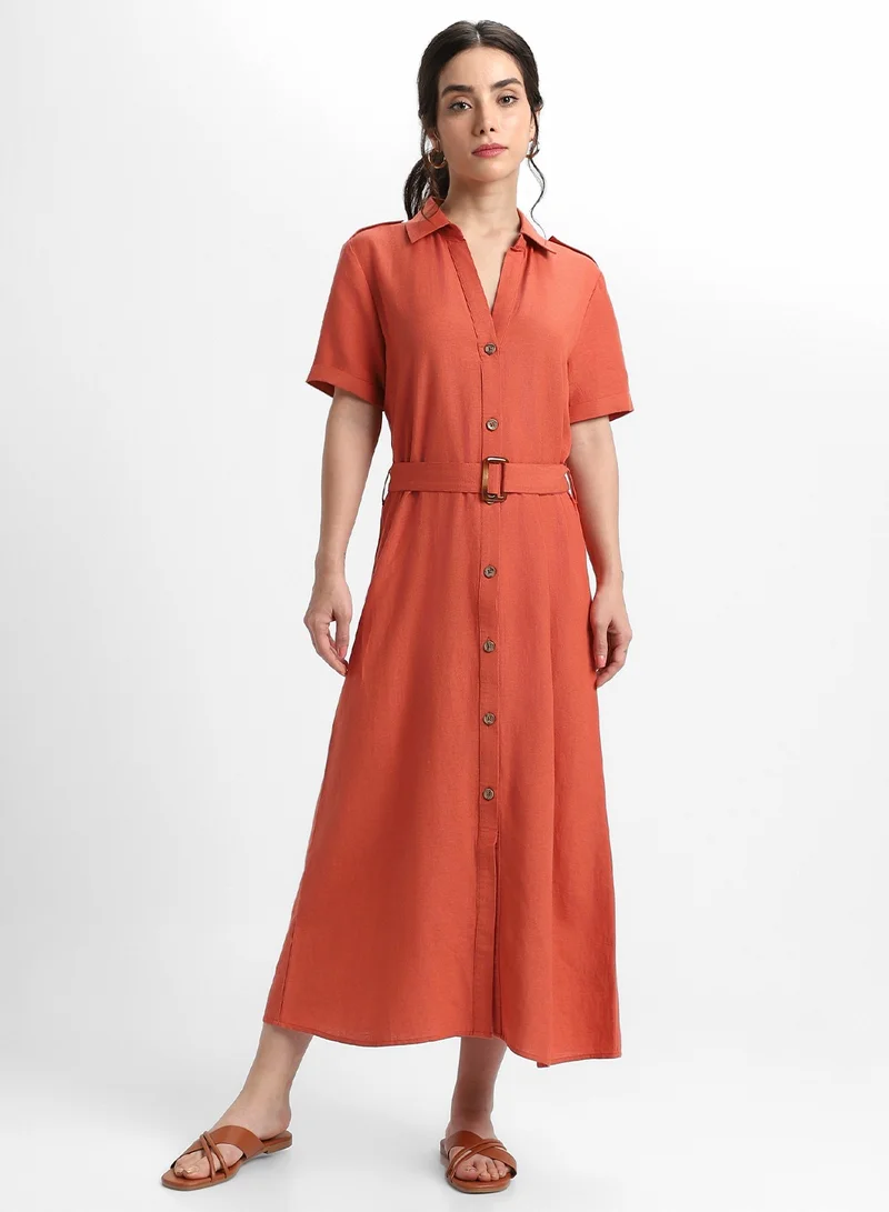 دينيس لينغو Belted Midi Dress