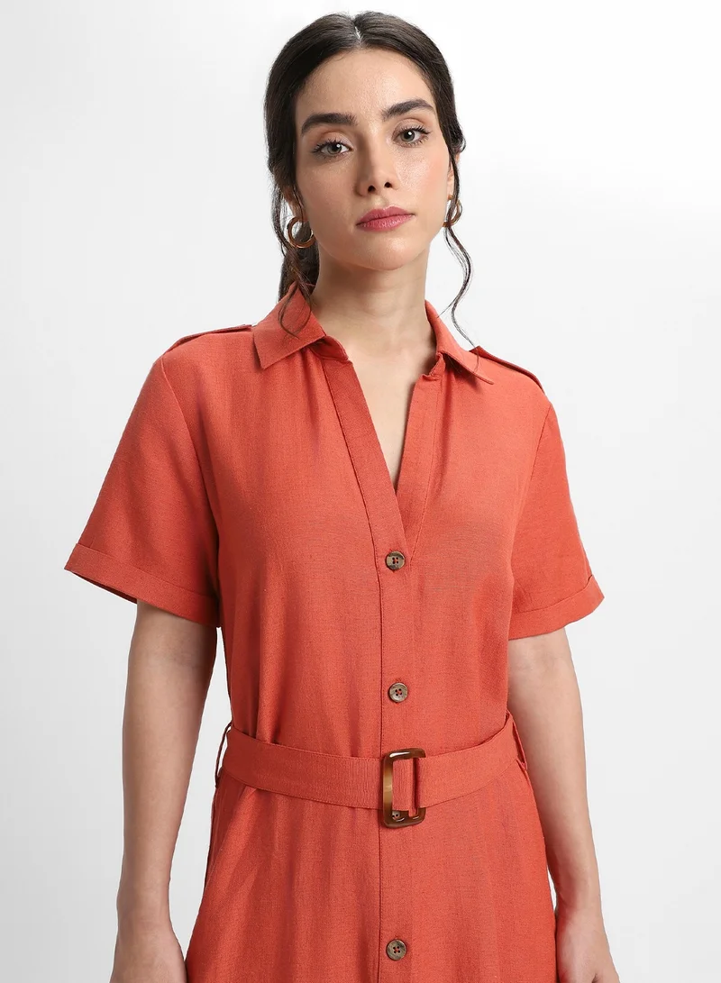 دينيس لينغو Belted Midi Dress
