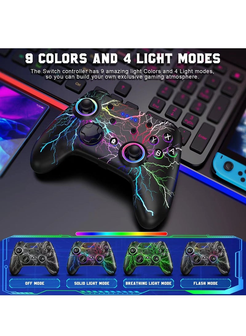 وحدة تحكم سويتش، وحدة تحكم لاسلكية احترافية متوافقة مع نينتندو سويتش/سويتش لايت/سويتش OLED وحدة تحكم للتبديل مع تنبيه، اهتزاز توربو - Image 4