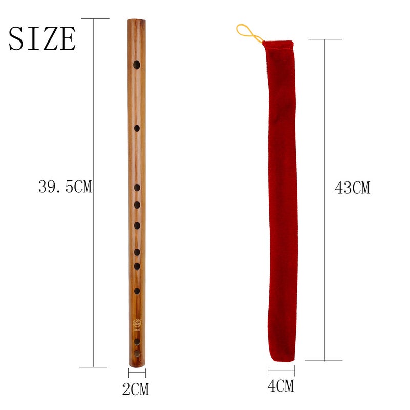 Generic Mini Flute Velvet Bag CDEFG Tuned Bamboo Professional Performance F tone 