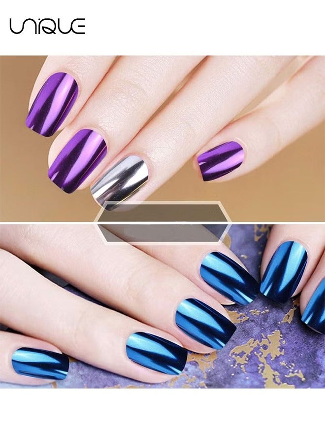 Unique Nail Powder Wenida 8 Colors 1g/Jar Holographic Chrome Mirror Laser Synthetic Resin Pigment Manicure Art Decoration with 8pcs Eyeshadow Sticks - Image 5
